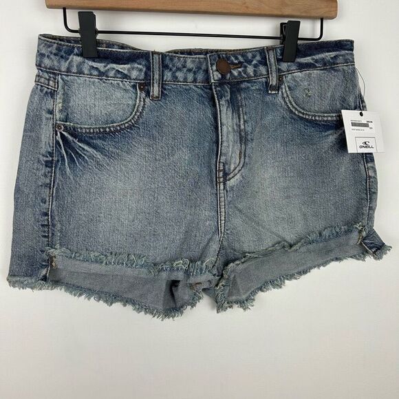 O’Neill High Rise Marina Cutoff Frayed Hem Jean Shorts 28 NWT boho festival stre - Picture 1 of 13